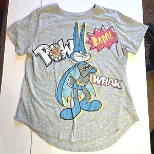 Bugs Bunny And Lola Womens Mash Up Graphic Short Sleeve Tee